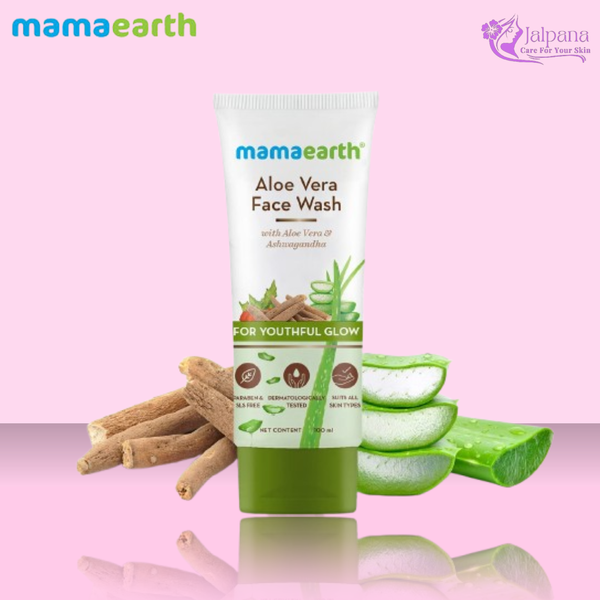 Mamaearth Aloe Vera Face Wash with Aloe Vera & Ashwagandha for a Youthful Glow – 100 ml