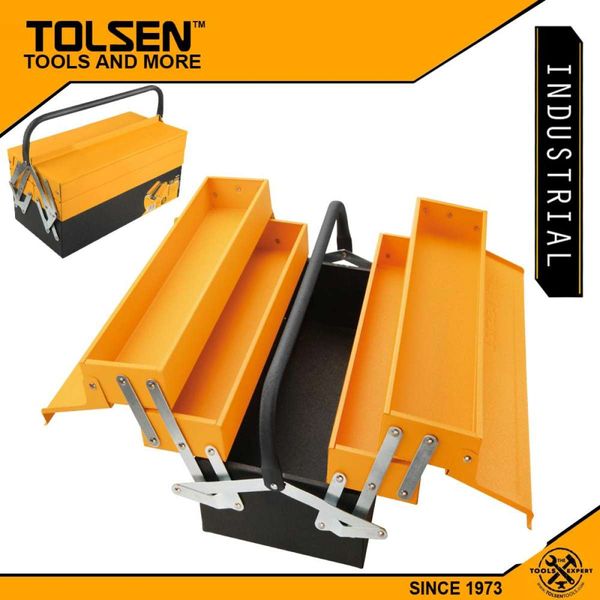 Tolsen 3 Layer Heavy Duty Steel Tool Box (495x200x290mm) Model:80212