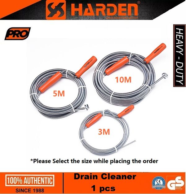 HARDEN Spring Drain Cleaner ( 3M x 6mm | 5M x 9mm | 10M x 9mm); 601003