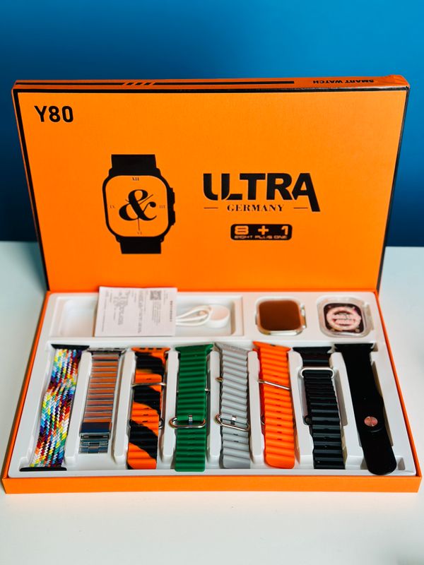 Y80 Ultra Smartwatch With 8 Strap
