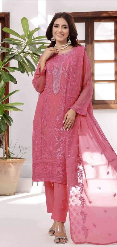Semi –Embroidery & Sequence Work Party dress