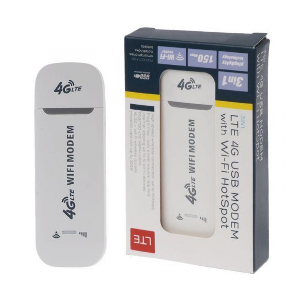 4G LTE WiFi Modem- Support All Bangladesh SIM Cards- White Color