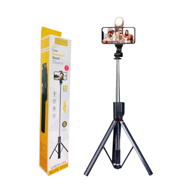 Plokama K9  Selfie Stick Tripod LED Selfie Stick Tripod