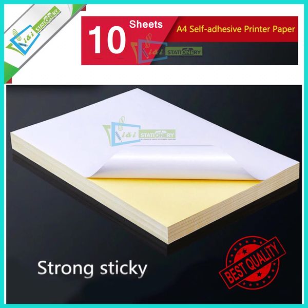 Sticker Paper A4 Size Self Adhesive Label Pack of 10 pcs