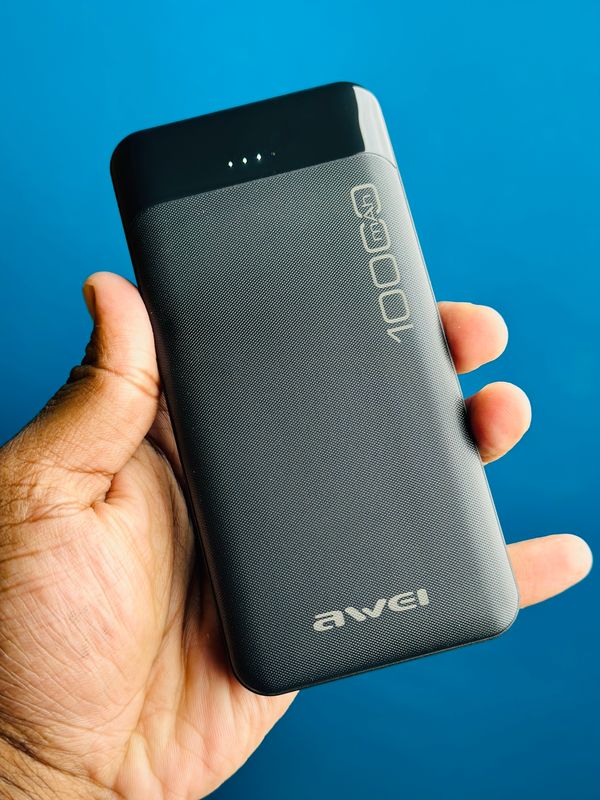 Awei P37K 10000mAh Fast Charging Power Bank- Black Color