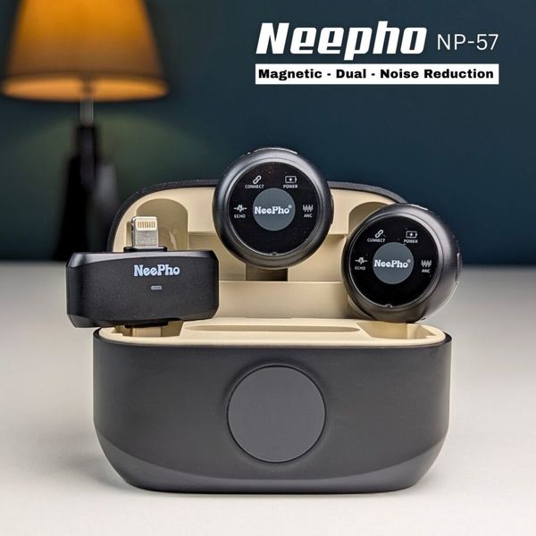 NeePho NP-57 Wireless Dual Microphone with Noise Reduction – iOS & Android