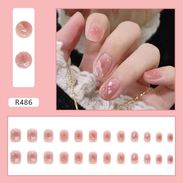 24 pcs fake nails set 🥺💗 with glue stick Dm us to order 🩷