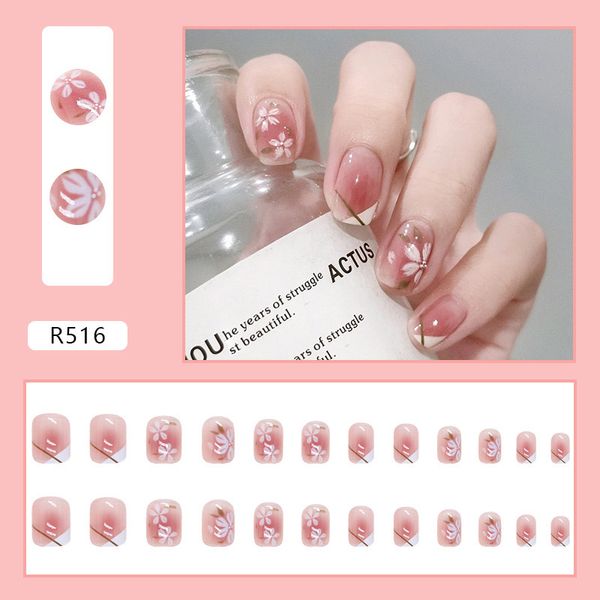 24 pcs fake nails set 🥺💗 with glue stick Dm us to order 🩷