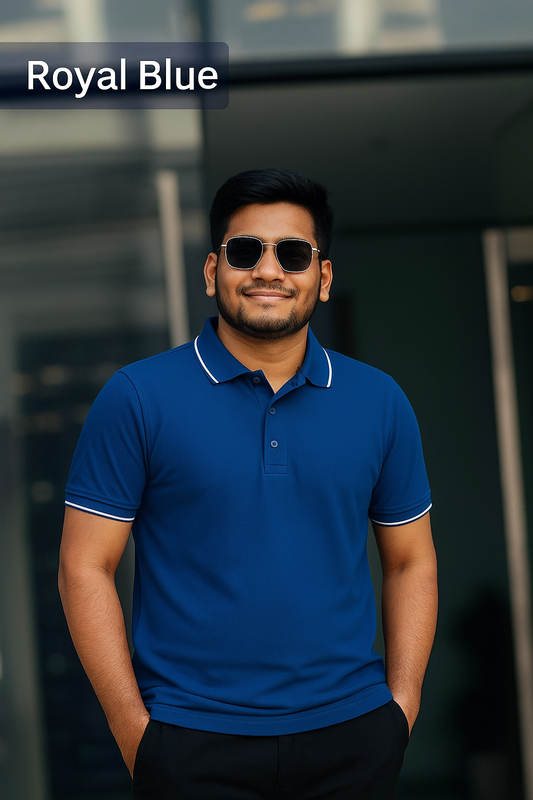 PREMIUM POLO T-SHIRT ROYAL BLUE