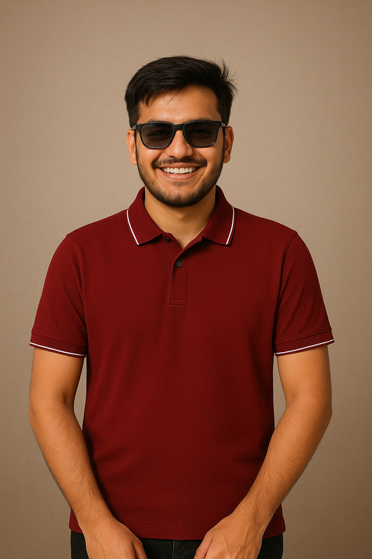 PREMIUM POLO T-SHIRT MAROON