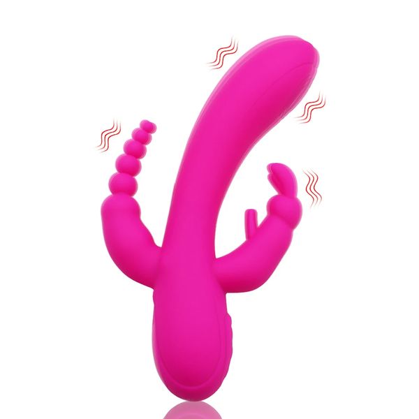 Adult Toy Dildo Rabbit Vibrator 3 In 1 Silicone G Spot Anal Clitoris Stimulator Vagina Masturbator Sex Toys for Women Products