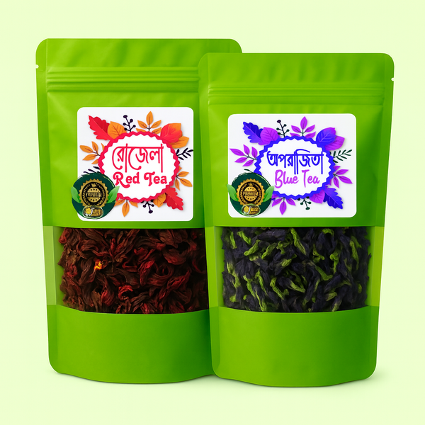 রোজেলা ও অপরাজিতা চায়ের কম্বো