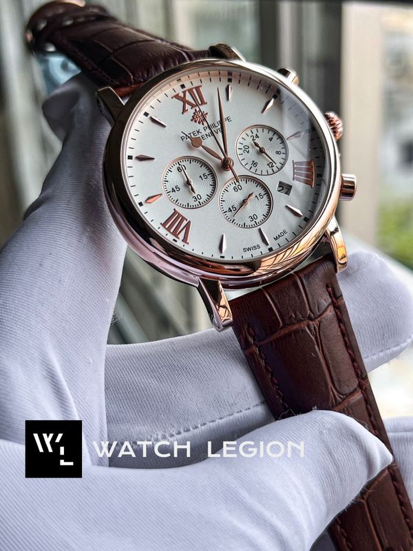 PATEK BROWN BELT RG CASE WHITE DIAL