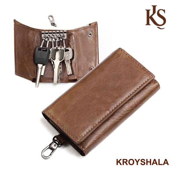 KROYSHALA Black & Chocolate Key Ring Holder Folding Key Ring For Bikers , Key Ring For Lockers Wallet For Men