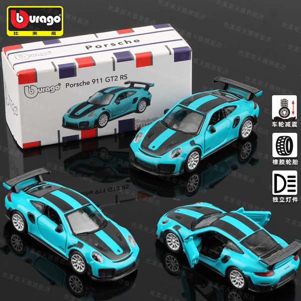 Bburago Porsche 911 GT2 RS Blue 1:64 Die-Cast Model Car