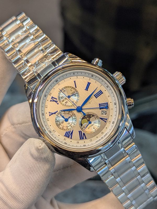 Longines Chrono Chain Silver White Dial