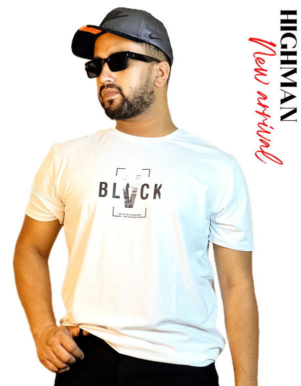 Premium Basic T shirt White(black)