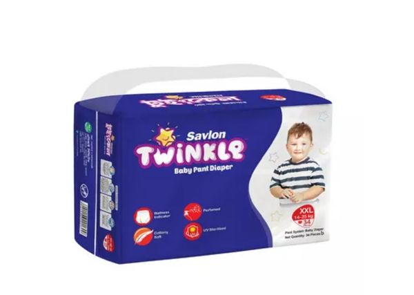 Savlon Twinkle Baby Diaper Pant XXL (14-25 kg) 34 pcs
