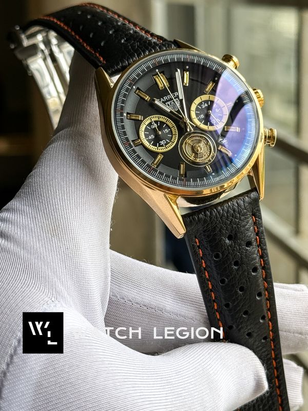TAG BELT 3 CHRONO BLACK GOLD CASE BLACK DIAL NEW