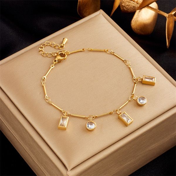 Round square charm bracelet
