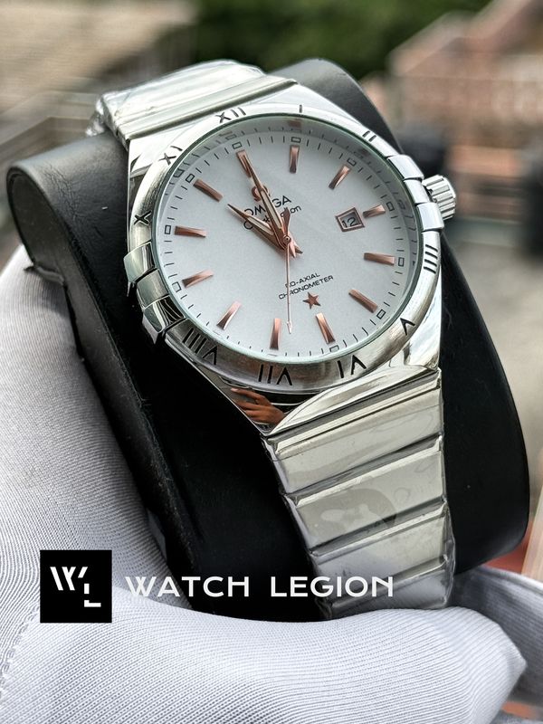 OMEGA CONSTELLATION WHITE DIAL ROSE GOLD DIGIT SWEEP