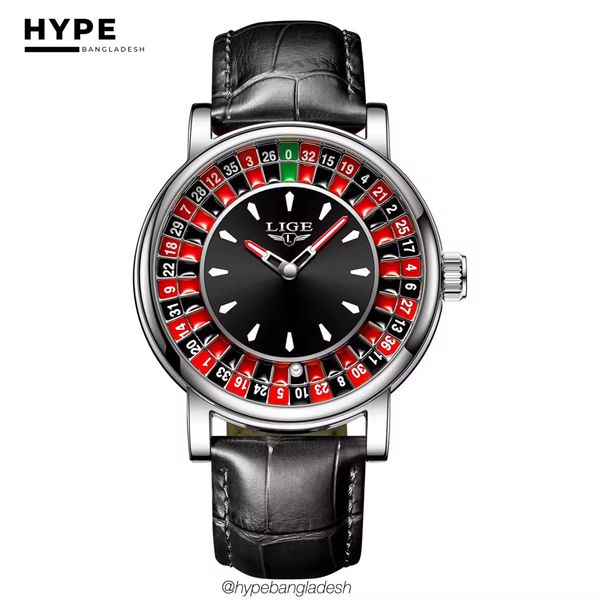 LIGE LG89161 Casino Dial Watch For Men (Black Belt)