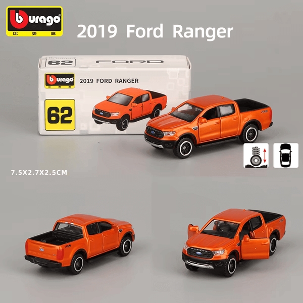 Bburago 1:64 2019 Ford Ranger Diecast Model Car