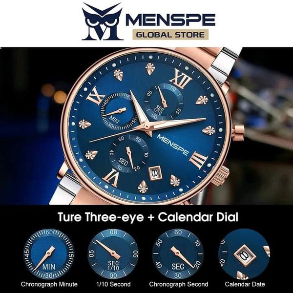 💥MENSPE High-grade Waterproof Six Stitches Luminous Calendar Watch - Image 7