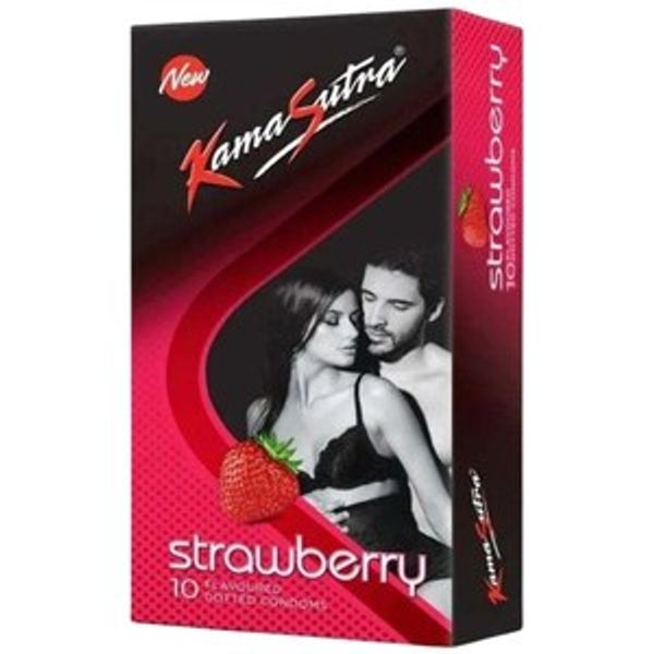 Kamasutra Strawberry Flavored Dotted Condoms