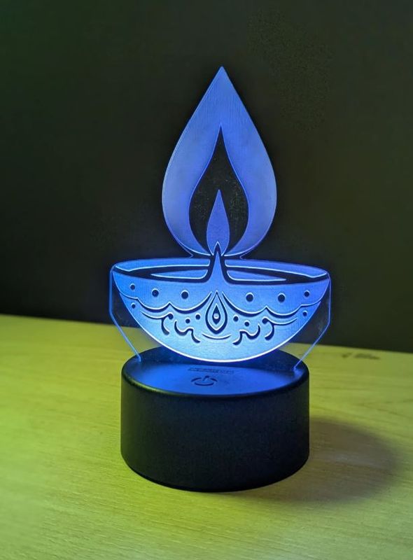 GearUP Acrylic Multicolor Night Lamp (DIYA) – Black