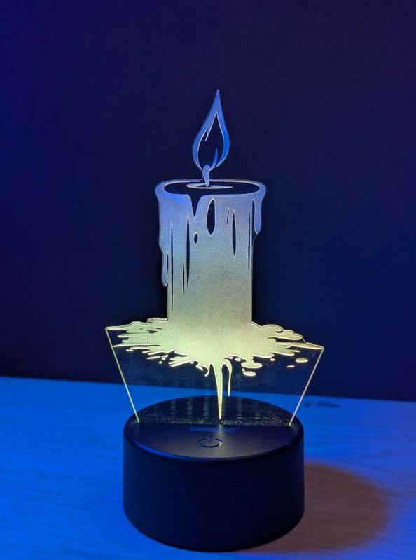 GearUP Acrylic Multicolor Night Lam (Candle) – Black