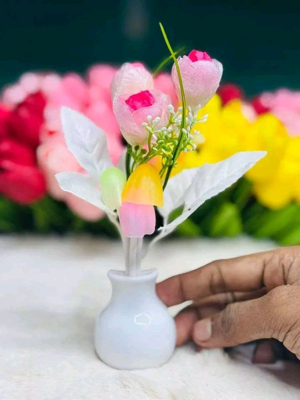 Mushroom LED Night Light with Lotus Leaf - Image 3