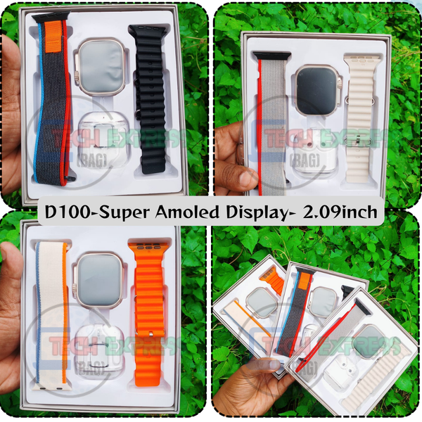 D100 Ultra Smartwatch🔥Super Amoled Display😱🔥