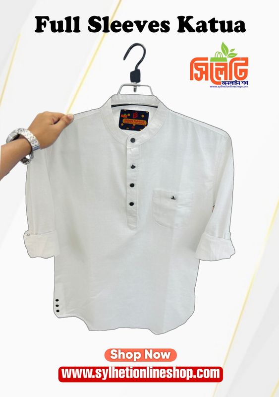 Traditional Full Sleeves Katua (White)