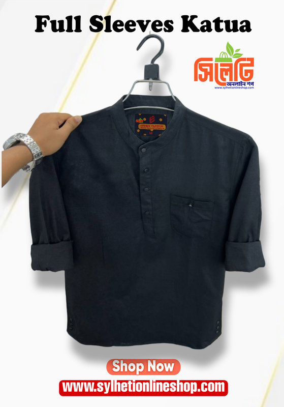 Traditional Full Sleeves Katua (Black)