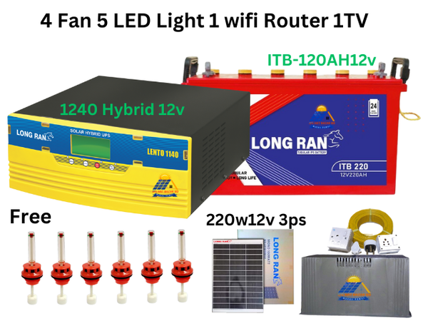 4-Fan 5-Light Solar Hybrid Combo Package Home IPS / UPS inverter