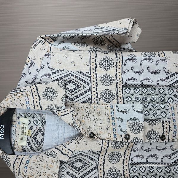 Mixed Design Cream - Cuban Shirt - Image 2