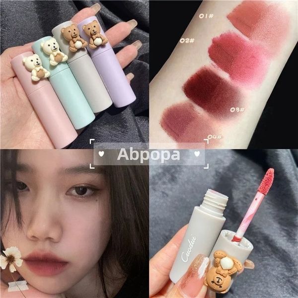 CUODUI Moe Bear Velvet 4pcs Matte Lipstick set