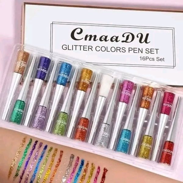Cmmadu 16pcs Glitter eyeliner set.