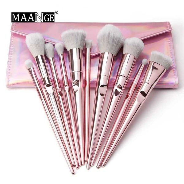 Maange 10pcs makeup brush set with Bag