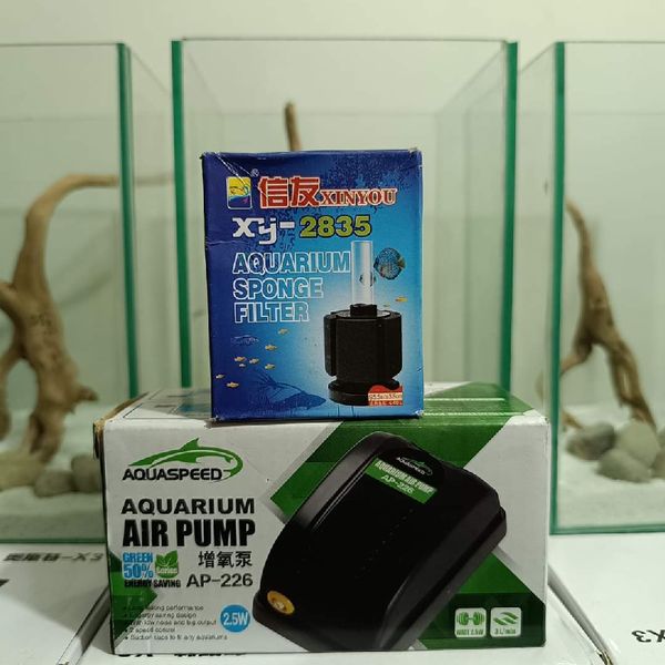 air pump + pipe + mini sponge filter