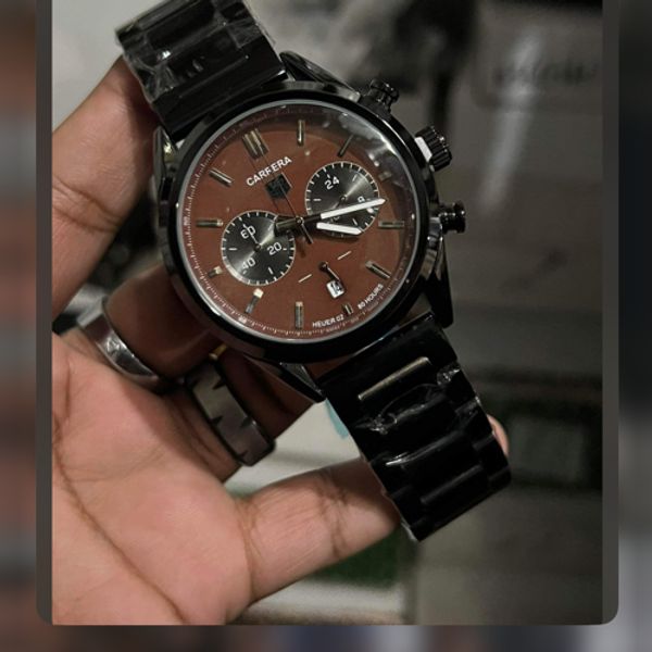 TAG CH TWO CHRONO F.BLK BROWN DIAL