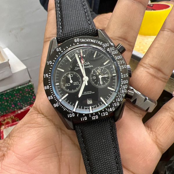 OMEGA SPEEDMASTER BLK BELT BLK.D, W.DIGIT SEMI AAA