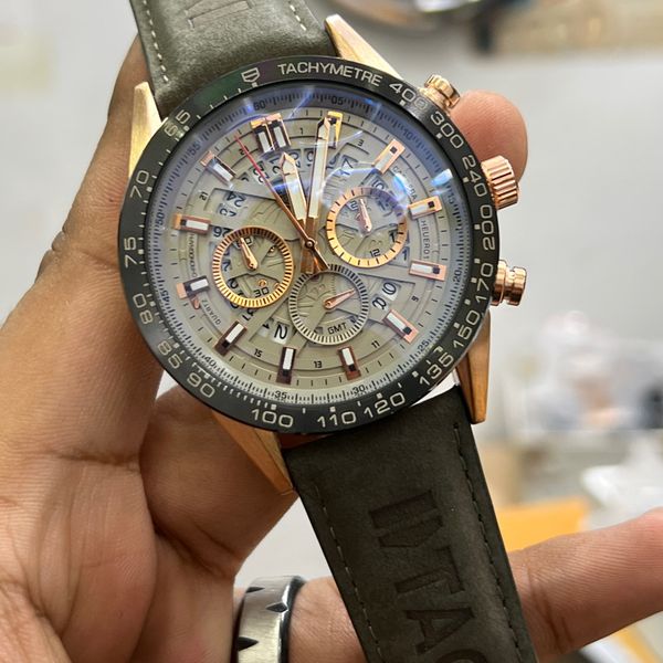 TAG HEUER 01 100M GREY BELT, RG CASE, GREY DIAL