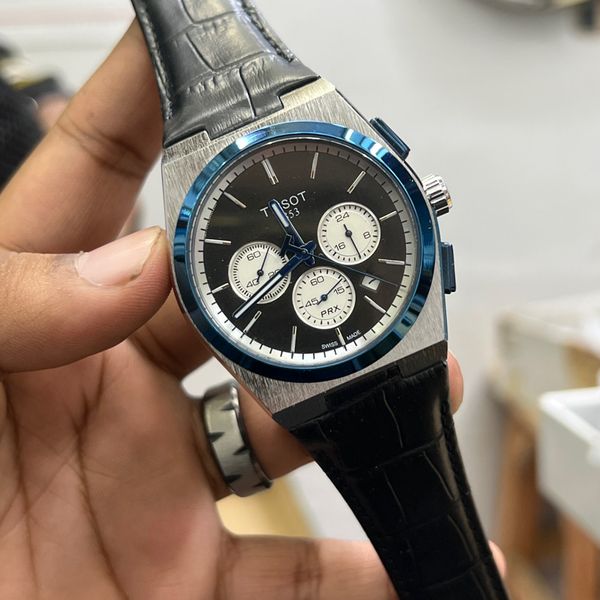 PRX BLK BELT S.C,BLU.BEZEL,BLK.DIAL,W.CHRONO