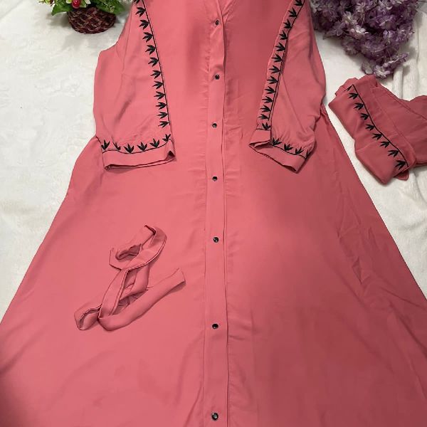 New Embroidery Abaya Borka with Hijab - Image 2