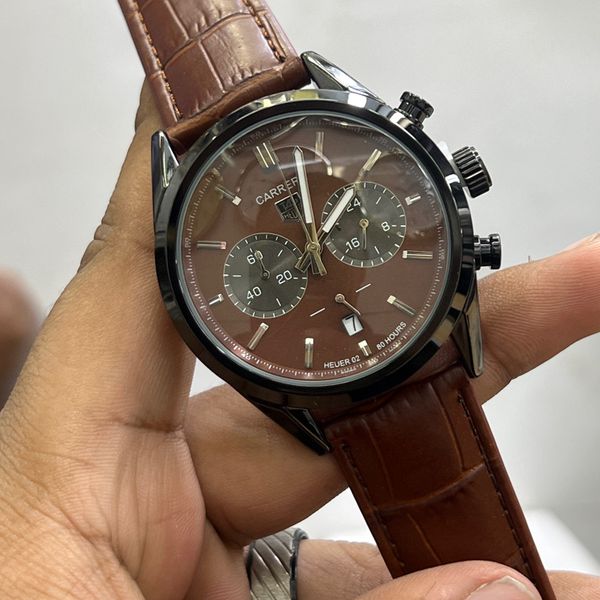 TAG BELT 2 CHRONO BLACK BODY BROWN BELT,DIAL SHAJAN