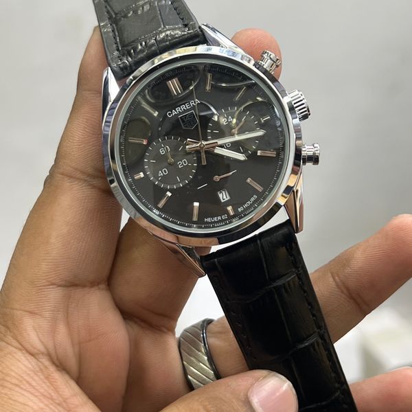 TAG BELT 2 CHRONO SILVER BODY BLK BELT,DIAL SHAJAN