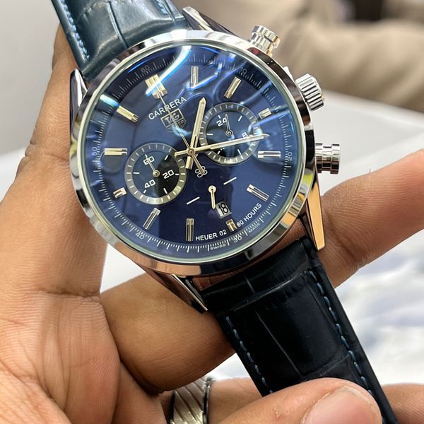 TAG BELT 2 CHRONO SILVER BODY BLU BELT,DIAL RUBEL