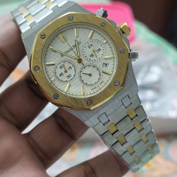 AP CHRONO GOLD TWO TONE WHITE DIAL